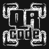 Icon qr code symbol. Barcode and qr code elements. Icons in chalk style. Good for prints, posters, logo, advertisement,infographics, etc. vector