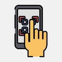 Icon select qr code. Barcode and qr code elements. Icons in filled line style. Good for prints, posters, logo, advertisement,infographics, etc. vector