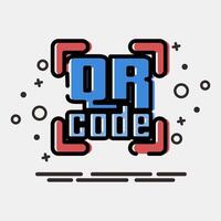 Icon qr code symbol. Barcode and qr code elements. Icons in MBE style. Good for prints, posters, logo, advertisement,infographics, etc. vector