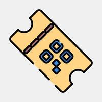 Icon ticket. Barcode and qr code elements. Icons in filled line style. Good for prints, posters, logo, advertisement,infographics, etc. vector