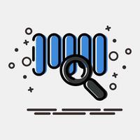 Icon barcode review. Barcode and qr code elements. Icons in MBE style. Good for prints, posters, logo, advertisement,infographics, etc. vector