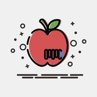 Icon fruit barcode. Barcode and qr code elements. Icons in MBE style. Good for prints, posters, logo, advertisement,infographics, etc. vector