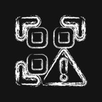 Icon qr code warning. Barcode and qr code elements. Icons in chalk style. Good for prints, posters, logo, advertisement,infographics, etc. vector
