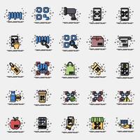 Icon set of barcode. Barcode and qr code elements. Icons in MBE style. Good for prints, posters, logo, advertisement,infographics, etc. vector