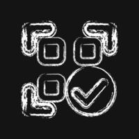 Icon confirmed qr code. Barcode and qr code elements. Icons in chalk style. Good for prints, posters, logo, advertisement,infographics, etc. vector