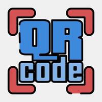 Icon qr code symbol. Barcode and qr code elements. Icons in filled line style. Good for prints, posters, logo, advertisement,infographics, etc. vector