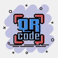 Icon qr code symbol. Barcode and qr code elements. Icons in comic style. Good for prints, posters, logo, advertisement,infographics, etc. vector