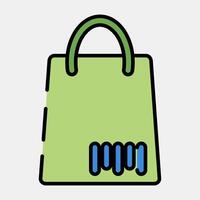 Icon bag barcode. Barcode and qr code elements. Icons in filled line style. Good for prints, posters, logo, advertisement,infographics, etc. vector