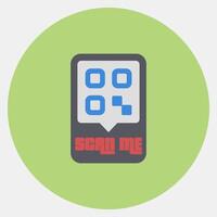 Icon scan me. Barcode and qr code elements. Icons in color mate style. Good for prints, posters, logo, advertisement,infographics, etc. vector
