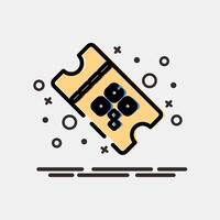 Icon ticket. Barcode and qr code elements. Icons in MBE style. Good for prints, posters, logo, advertisement,infographics, etc. vector