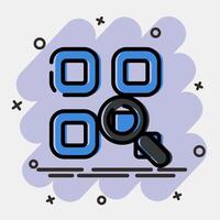 Icon qr code review. Barcode and qr code elements. Icons in comic style. Good for prints, posters, logo, advertisement,infographics, etc. vector
