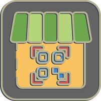 Icon shop barcode. Barcode and qr code elements. Icons in embossed style. Good for prints, posters, logo, advertisement,infographics, etc. vector