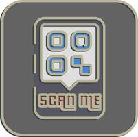 Icon scan me. Barcode and qr code elements. Icons in embossed style. Good for prints, posters, logo, advertisement,infographics, etc. vector