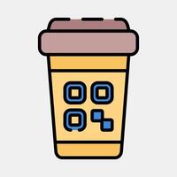 Icon cup barcode. Barcode and qr code elements. Icons in filled line style. Good for prints, posters, logo, advertisement,infographics, etc. vector