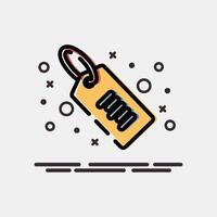 Icon product tag. Barcode and qr code elements. Icons in MBE style. Good for prints, posters, logo, advertisement,infographics, etc. vector