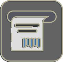 Icon receipt. Barcode and qr code elements. Icons in embossed style. Good for prints, posters, logo, advertisement,infographics, etc. vector