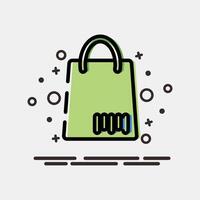 Icon bag barcode. Barcode and qr code elements. Icons in MBE style. Good for prints, posters, logo, advertisement,infographics, etc. vector