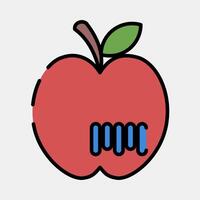 Icon fruit barcode. Barcode and qr code elements. Icons in filled line style. Good for prints, posters, logo, advertisement,infographics, etc. vector