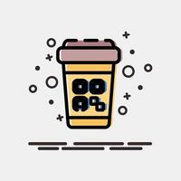 Icon cup barcode. Barcode and qr code elements. Icons in MBE style. Good for prints, posters, logo, advertisement,infographics, etc. vector