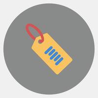 Icon product tag. Barcode and qr code elements. Icons in color mate style. Good for prints, posters, logo, advertisement,infographics, etc. vector