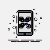 Icon qr code scanner mobile phone. Barcode and qr code elements. Icons in MBE style. Good for prints, posters, logo, advertisement,infographics, etc. vector