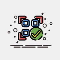 Icon confirmed qr code. Barcode and qr code elements. Icons in MBE style. Good for prints, posters, logo, advertisement,infographics, etc. vector