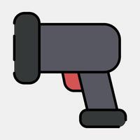 Icon barcode scanner. Barcode and qr code elements. Icons in filled line style. Good for prints, posters, logo, advertisement,infographics, etc. vector