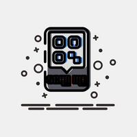 Icon scan me. Barcode and qr code elements. Icons in MBE style. Good for prints, posters, logo, advertisement,infographics, etc. vector