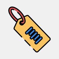 Icon product tag. Barcode and qr code elements. Icons in filled line style. Good for prints, posters, logo, advertisement,infographics, etc. vector