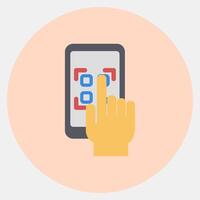 Icon select qr code. Barcode and qr code elements. Icons in color mate style. Good for prints, posters, logo, advertisement,infographics, etc. vector
