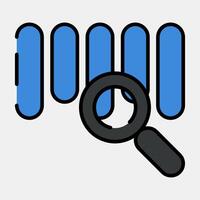 Icon barcode review. Barcode and qr code elements. Icons in filled line style. Good for prints, posters, logo, advertisement,infographics, etc. vector