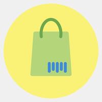 Icon bag barcode. Barcode and qr code elements. Icons in color mate style. Good for prints, posters, logo, advertisement,infographics, etc. vector