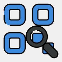 Icon qr code review. Barcode and qr code elements. Icons in filled line style. Good for prints, posters, logo, advertisement,infographics, etc. vector