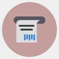 Icon receipt. Barcode and qr code elements. Icons in color mate style. Good for prints, posters, logo, advertisement,infographics, etc. vector