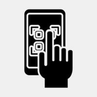 Icon select qr code. Barcode and qr code elements. Icons in glyph style. Good for prints, posters, logo, advertisement,infographics, etc. vector