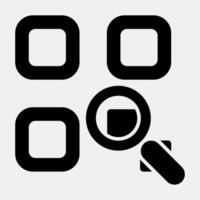 Icon qr code review. Barcode and qr code elements. Icons in glyph style. Good for prints, posters, logo, advertisement,infographics, etc. vector