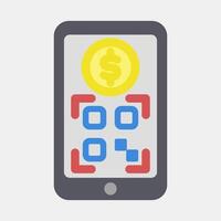 Icon online payment. Barcode and qr code elements. Icons in flat style. Good for prints, posters, logo, advertisement,infographics, etc. vector