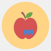 Icon fruit barcode. Barcode and qr code elements. Icons in color mate style. Good for prints, posters, logo, advertisement,infographics, etc. vector