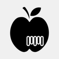 Icon fruit barcode. Barcode and qr code elements. Icons in glyph style. Good for prints, posters, logo, advertisement,infographics, etc. vector
