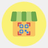 Icon shop barcode. Barcode and qr code elements. Icons in color mate style. Good for prints, posters, logo, advertisement,infographics, etc. vector