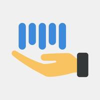 Icon barcode on hand. Barcode and qr code elements. Icons in flat style. Good for prints, posters, logo, advertisement,infographics, etc. vector