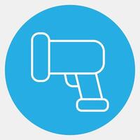 Icon barcode scanner. Barcode and qr code elements. Icons in blue round style. Good for prints, posters, logo, advertisement,infographics, etc. vector