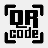 Icon qr code symbol. Barcode and qr code elements. Icons in glyph style. Good for prints, posters, logo, advertisement,infographics, etc. vector