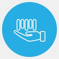 Icon barcode on hand. Barcode and qr code elements. Icons in blue round style. Good for prints, posters, logo, advertisement,infographics, etc. vector