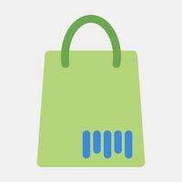 Icon bag barcode. Barcode and qr code elements. Icons in flat style. Good for prints, posters, logo, advertisement,infographics, etc. vector