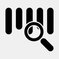 Icon barcode review. Barcode and qr code elements. Icons in glyph style. Good for prints, posters, logo, advertisement,infographics, etc. vector