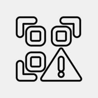 Icon qr code warning. Barcode and qr code elements. Icons in line style. Good for prints, posters, logo, advertisement,infographics, etc. vector