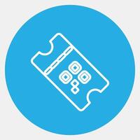 Icon ticket. Barcode and qr code elements. Icons in blue round style. Good for prints, posters, logo, advertisement,infographics, etc. vector