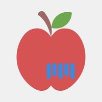 Icon fruit barcode. Barcode and qr code elements. Icons in flat style. Good for prints, posters, logo, advertisement,infographics, etc. vector