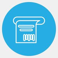 Icon receipt. Barcode and qr code elements. Icons in blue round style. Good for prints, posters, logo, advertisement,infographics, etc. vector
